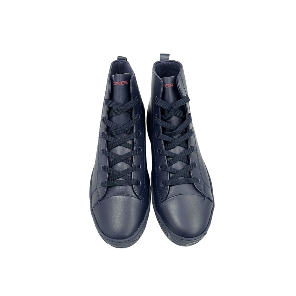 Blue Genuine Leather Men Sneaker