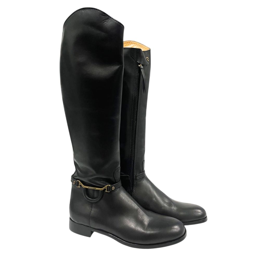 Black Leather Women Boot
