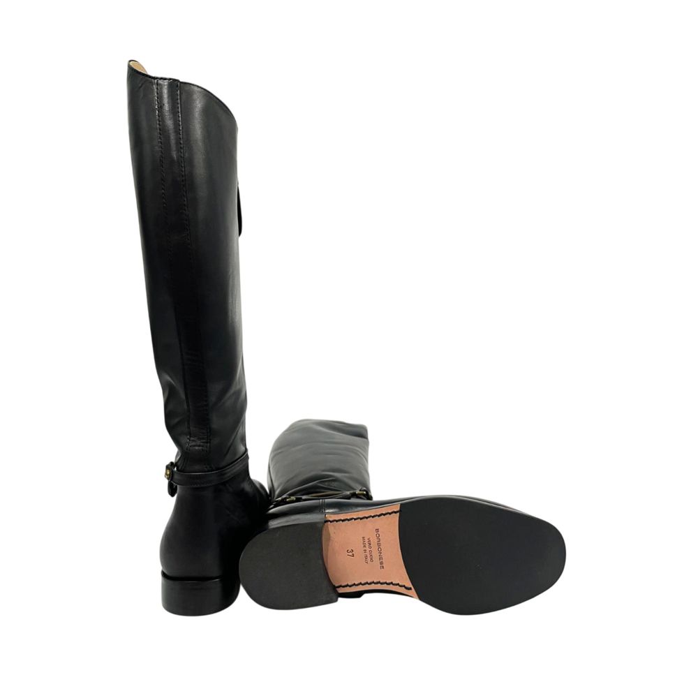 Black Leather Women Boot