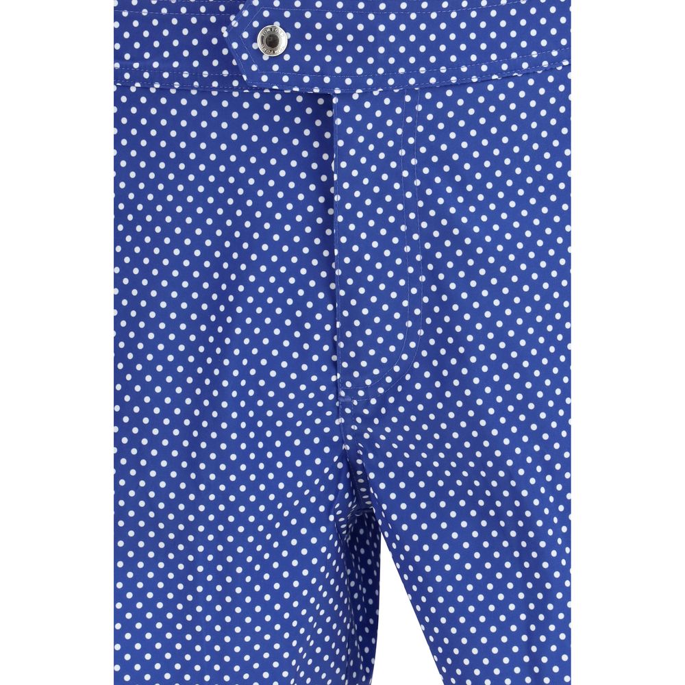 Blue Polyester Shorts