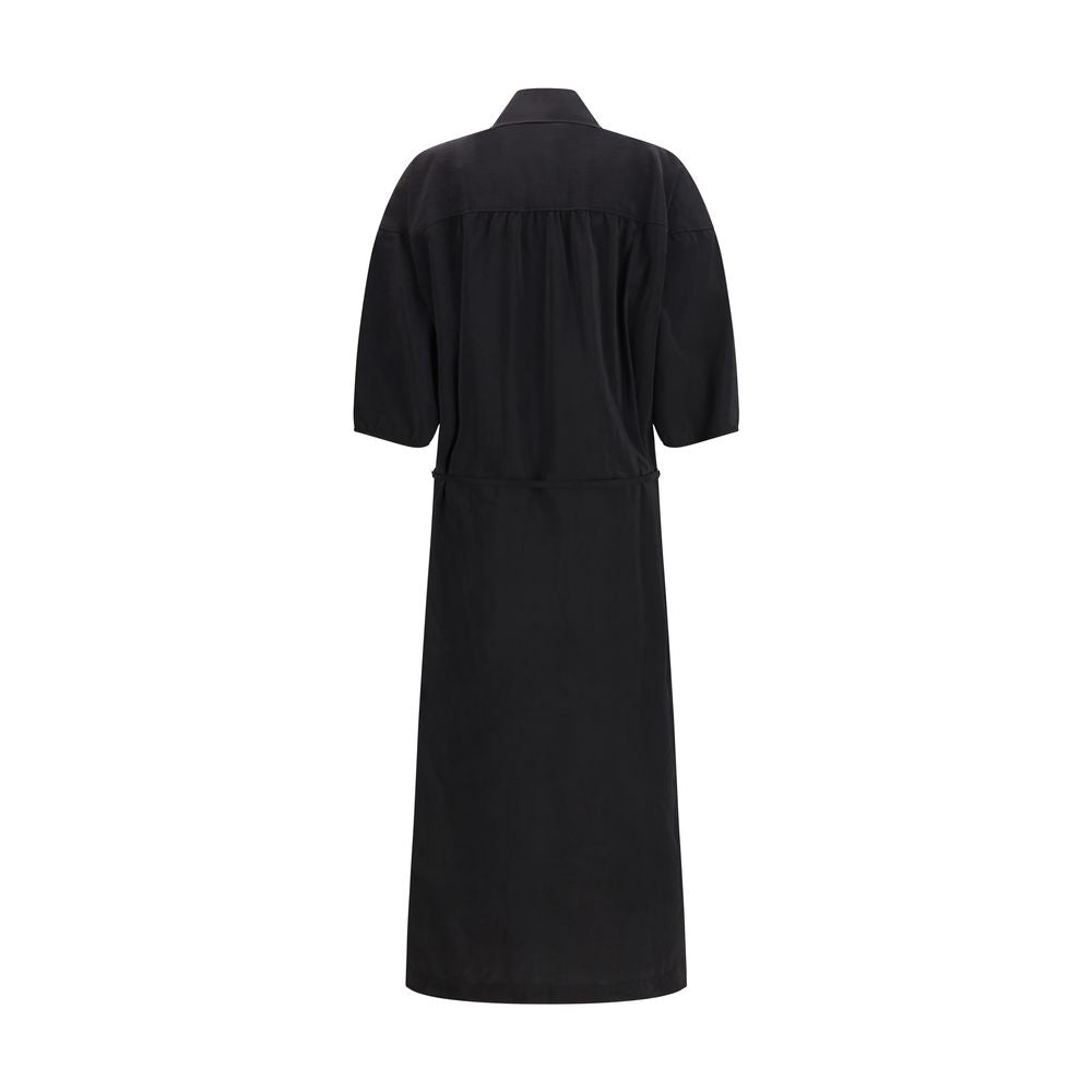 Black Silk Casual Dress