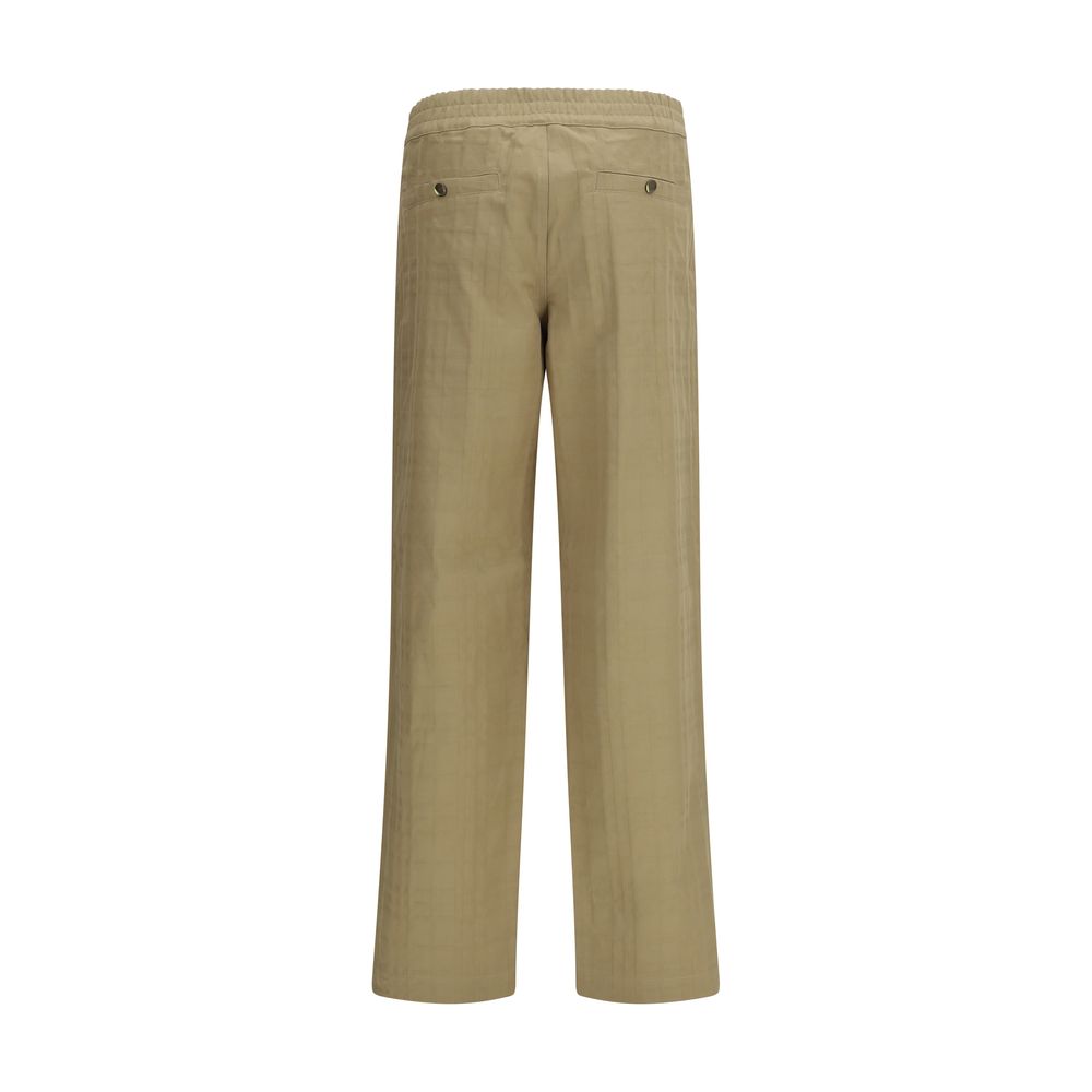 Beige Cotton Casual Pants