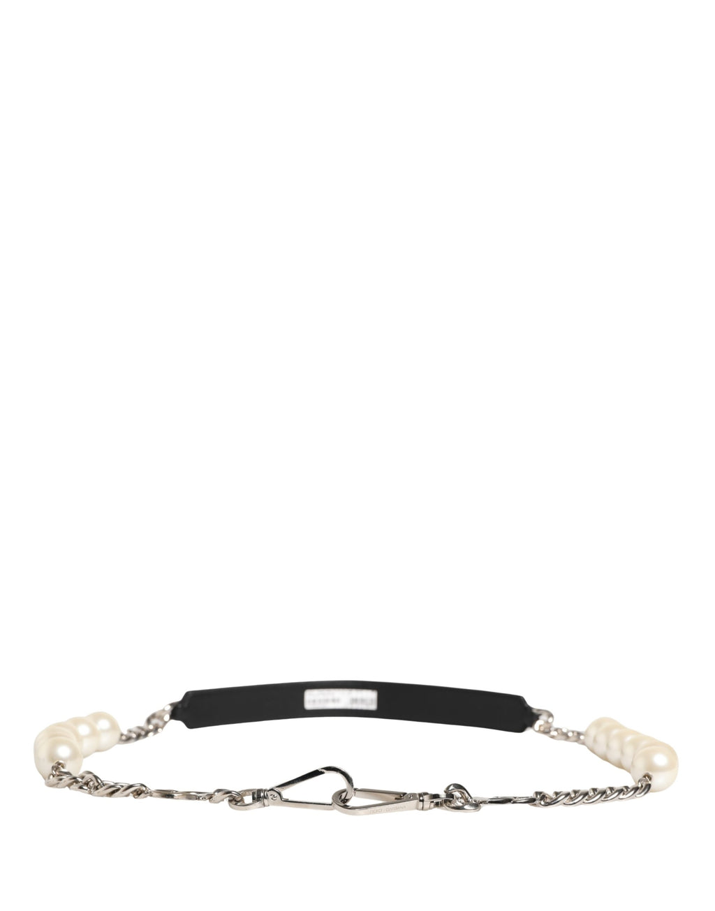 Black Leather Silver Chain Bag Accessory Shoulder Strap