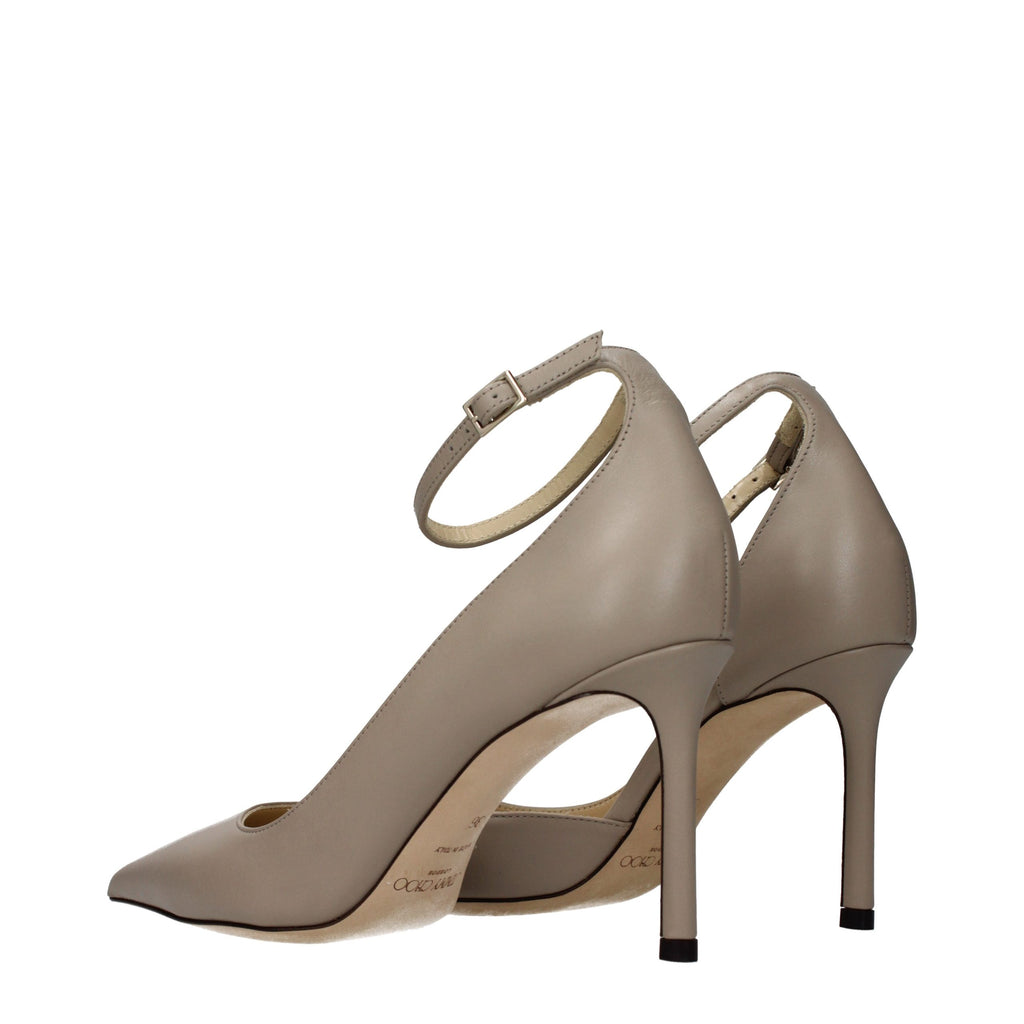Gray Leather Pumps