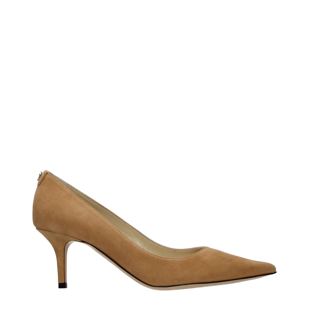 Brown Leather Mid Heel Pumps