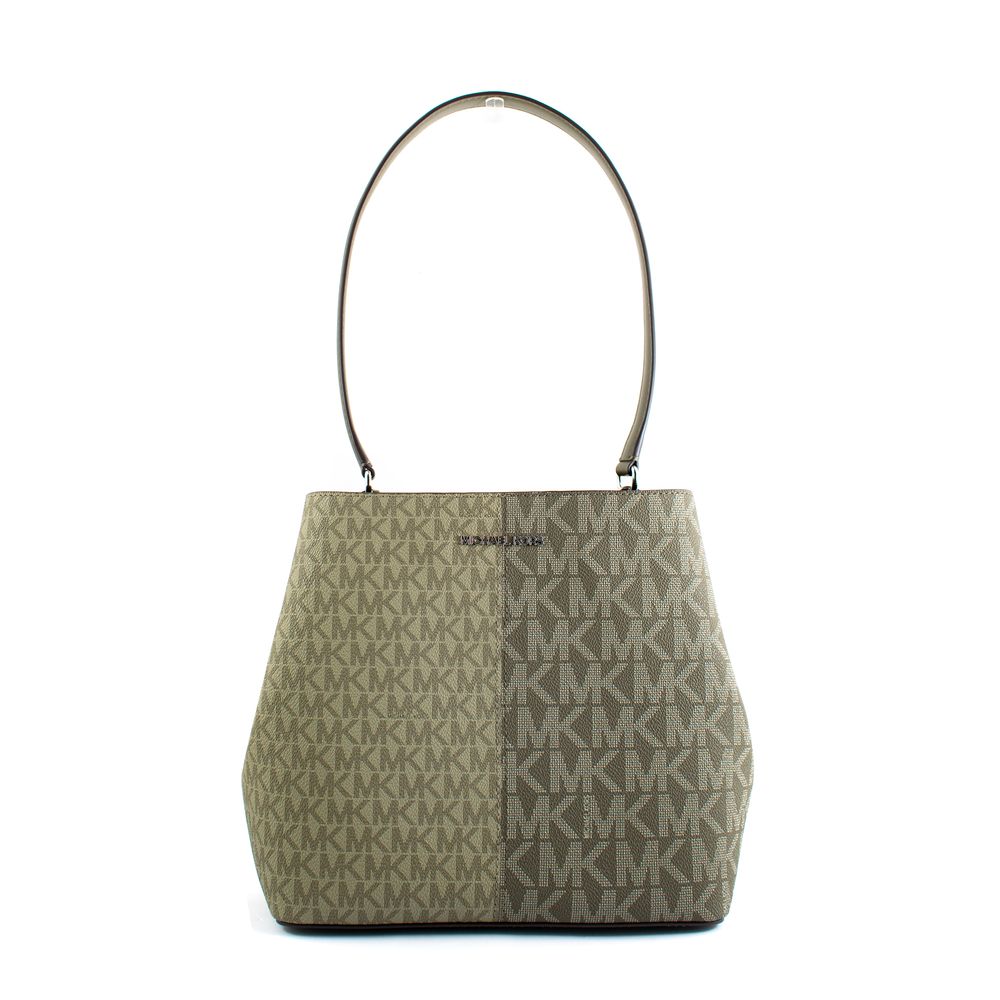 Bicolor Canvas Shoulder Bag
