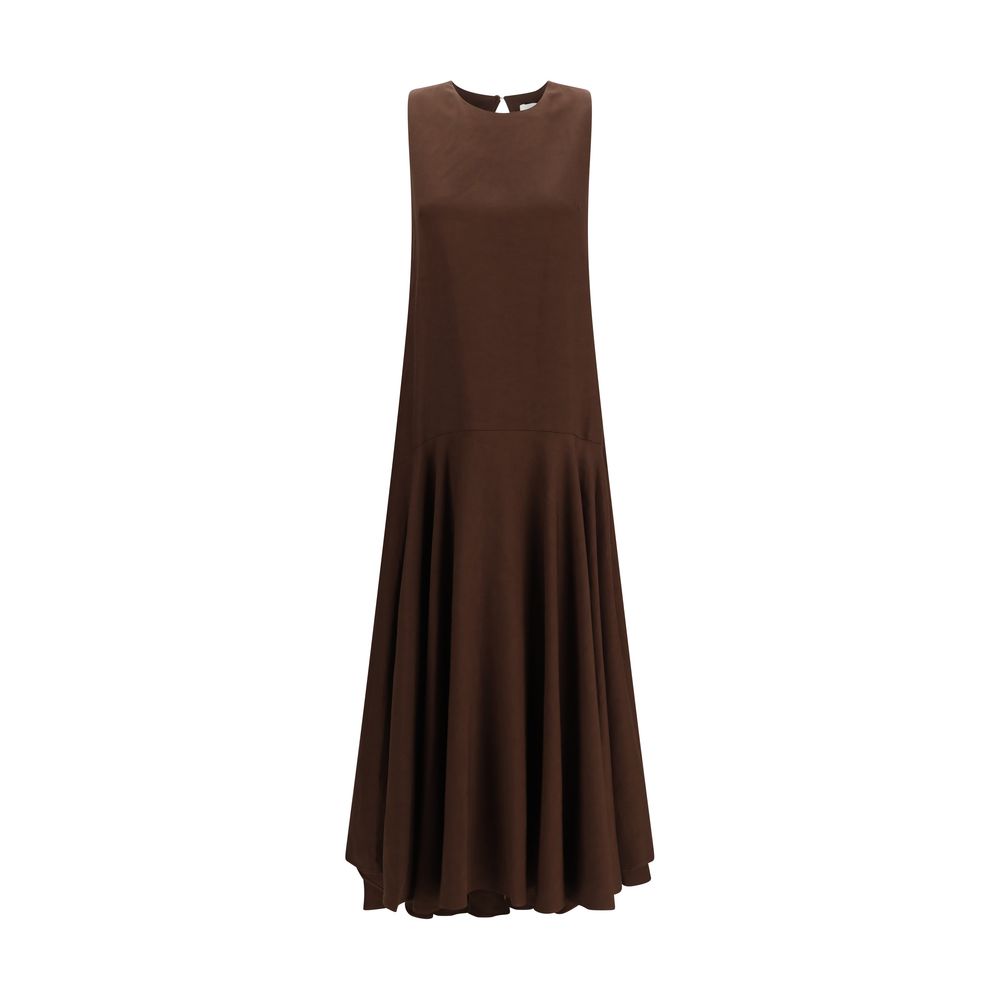 Brown Linen Casual Dress
