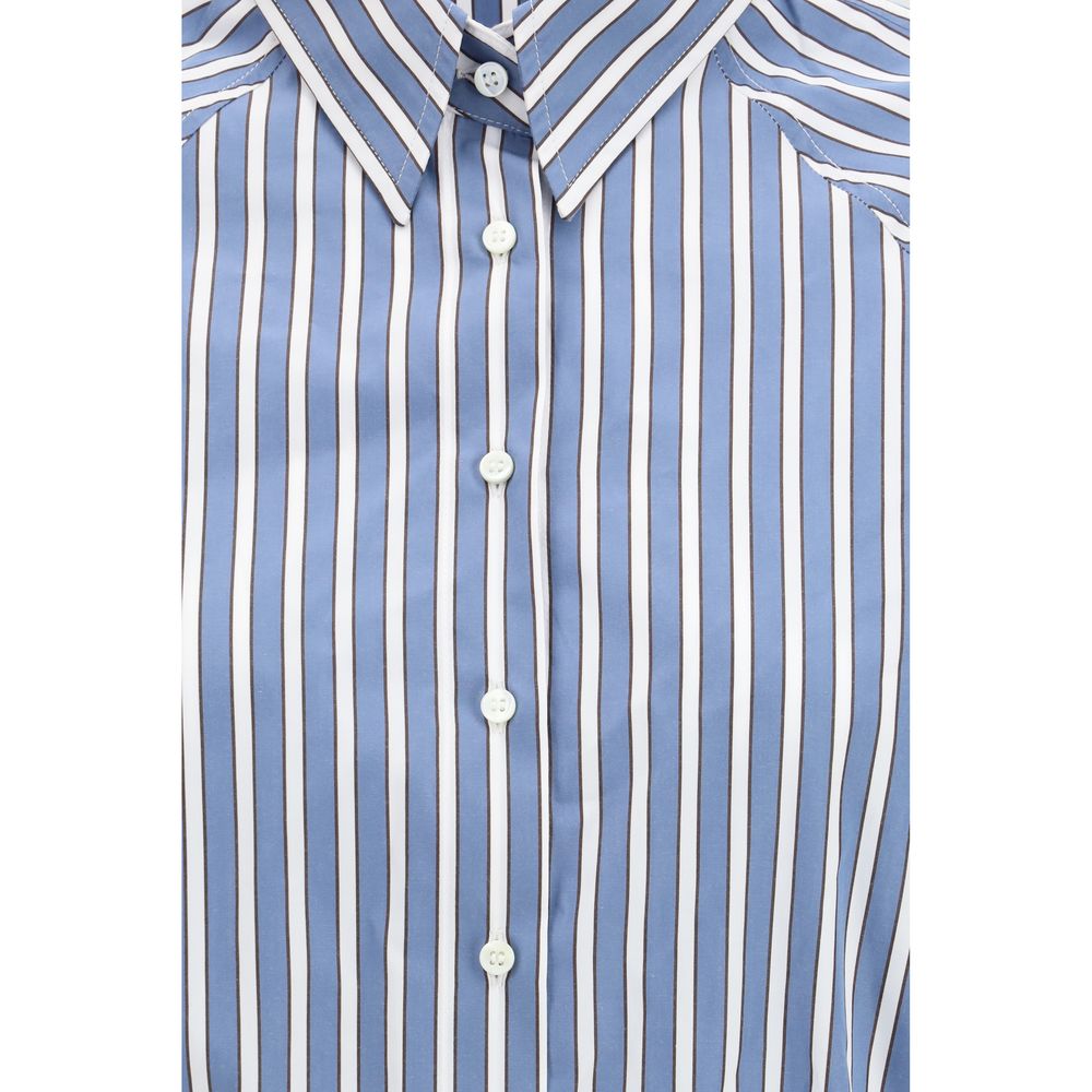 Blue Cotton Pattern Shirt
