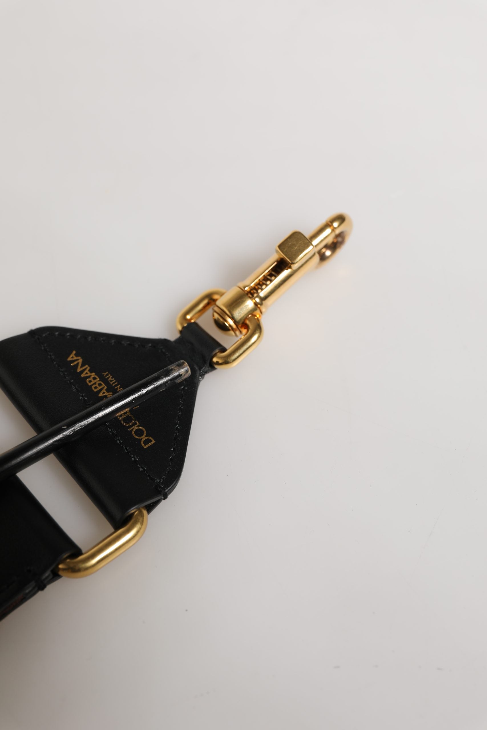 Beige Logo Print Gold Brass Bag Accessory Shoulder Strap