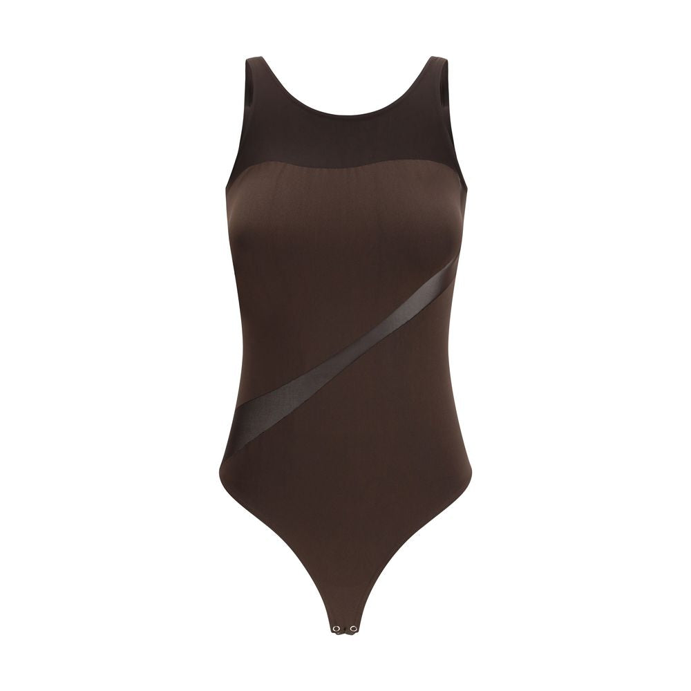 Brown Polyamide Bodysuit