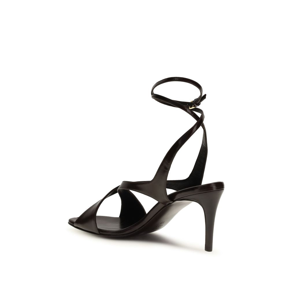 Black Calf Leather Bos Taurus Strap-On Sandals