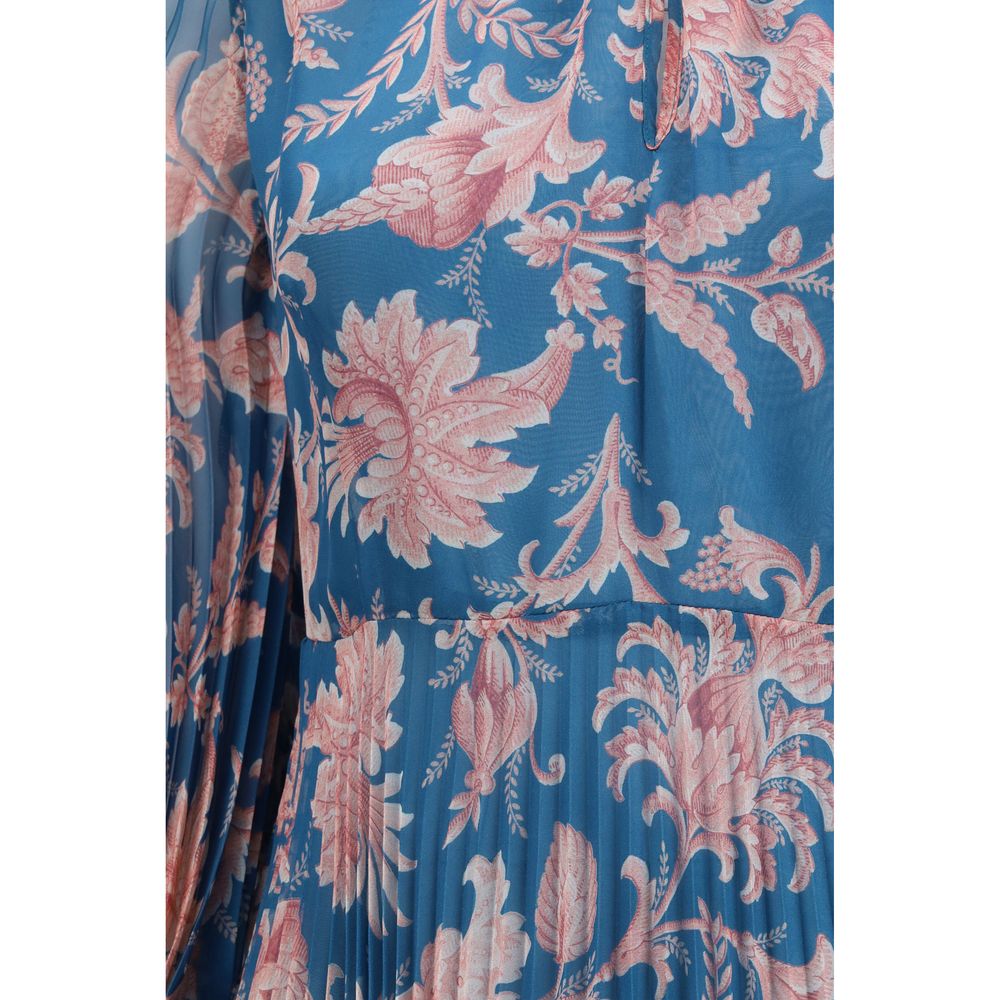 Blue Polyester Casual Dress