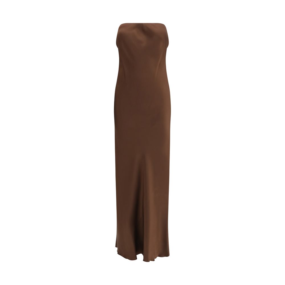 Brown Acetate Casual Dress