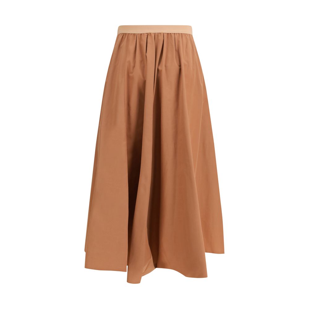 Multicolor Polyester Midi Skirt