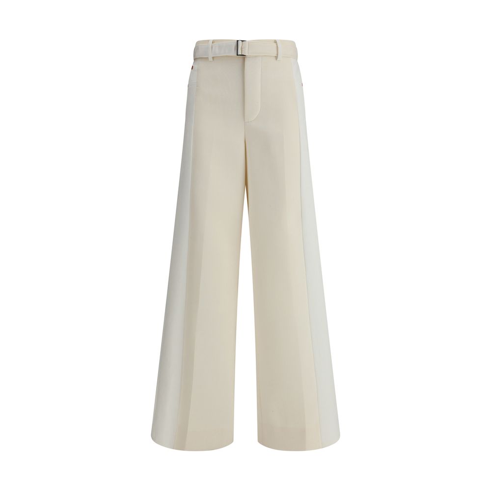 White Polyester Casual Pants