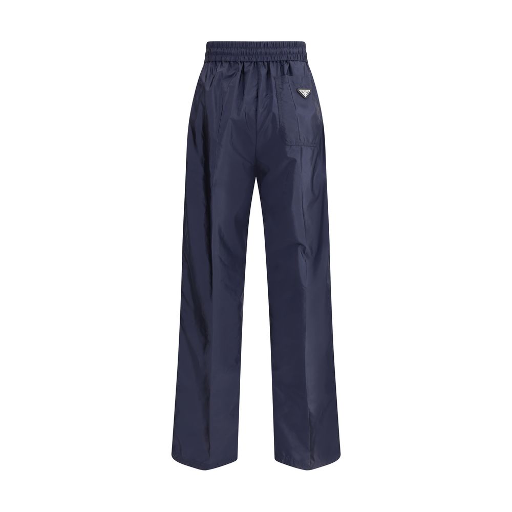 Blue Recycled Polyamide Casual Pants