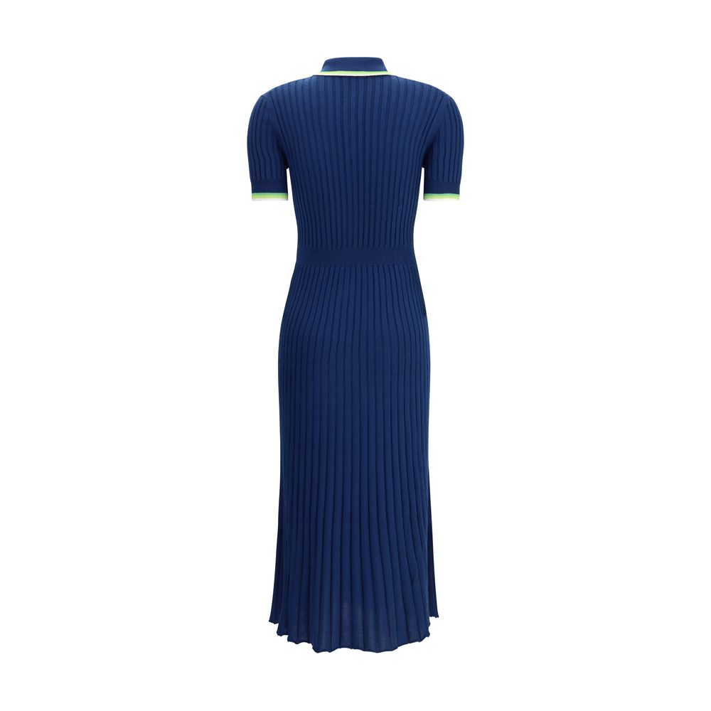 Blue Silk Casual Dress