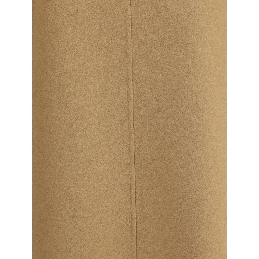 Beige Wool Casual Dress