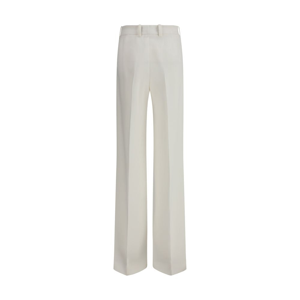 White Viscose Casual Pants