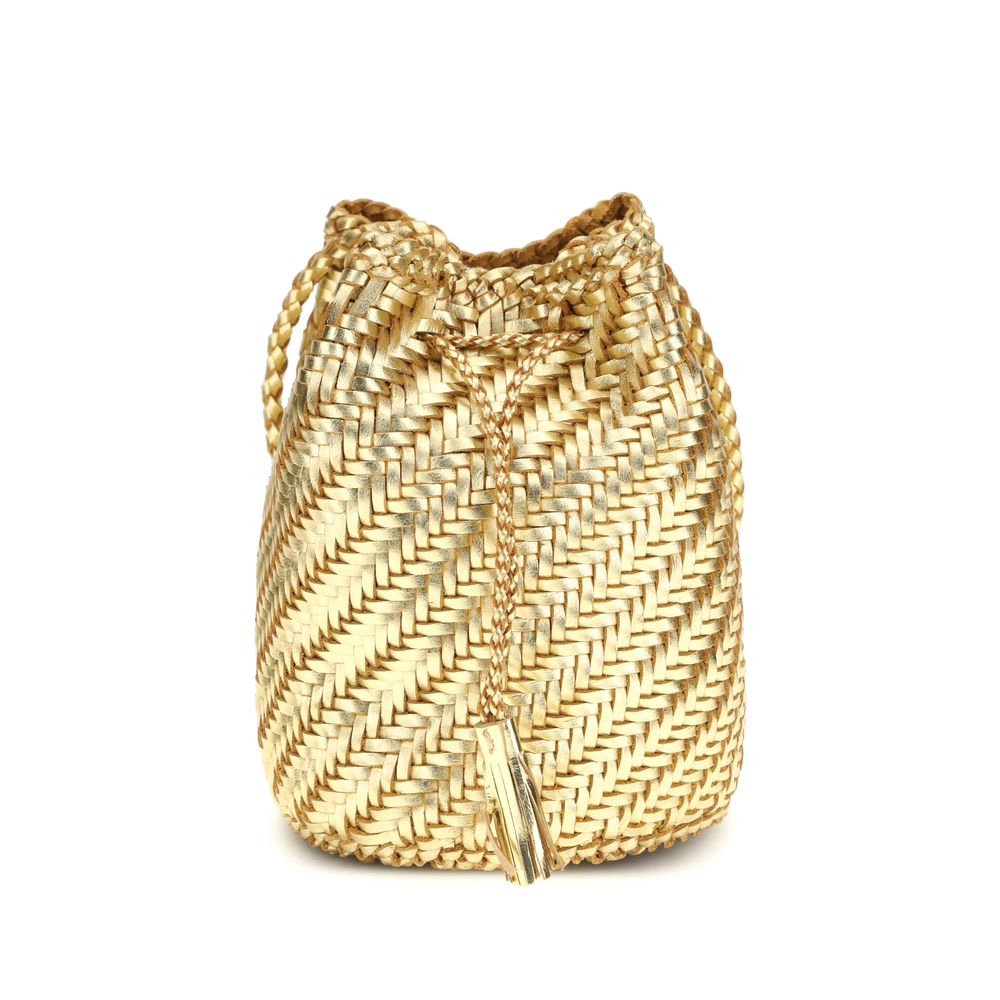 Gold Buffalo Leather Backet Bag