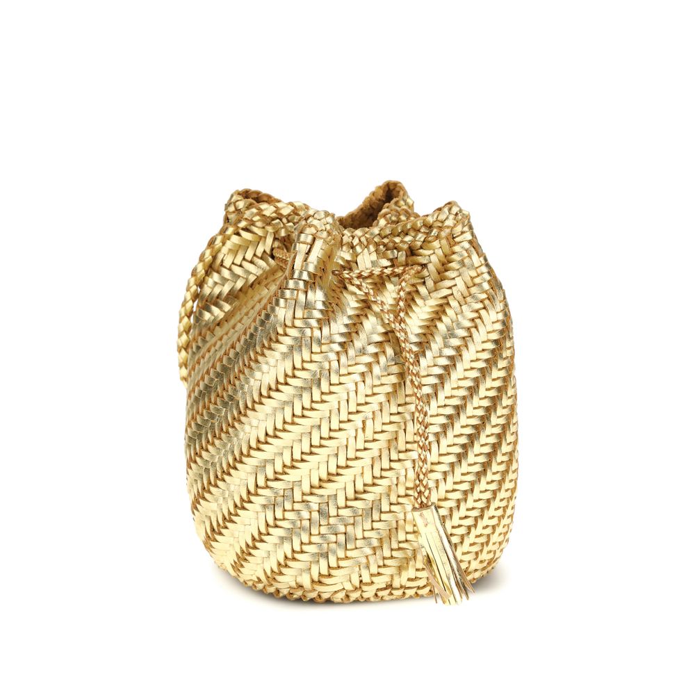 Gold Buffalo Leather Backet Bag