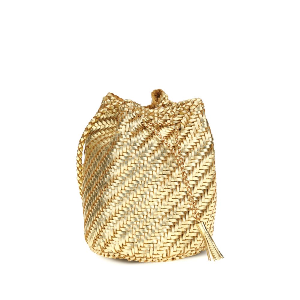 Gold Buffalo Leather Backet Bag