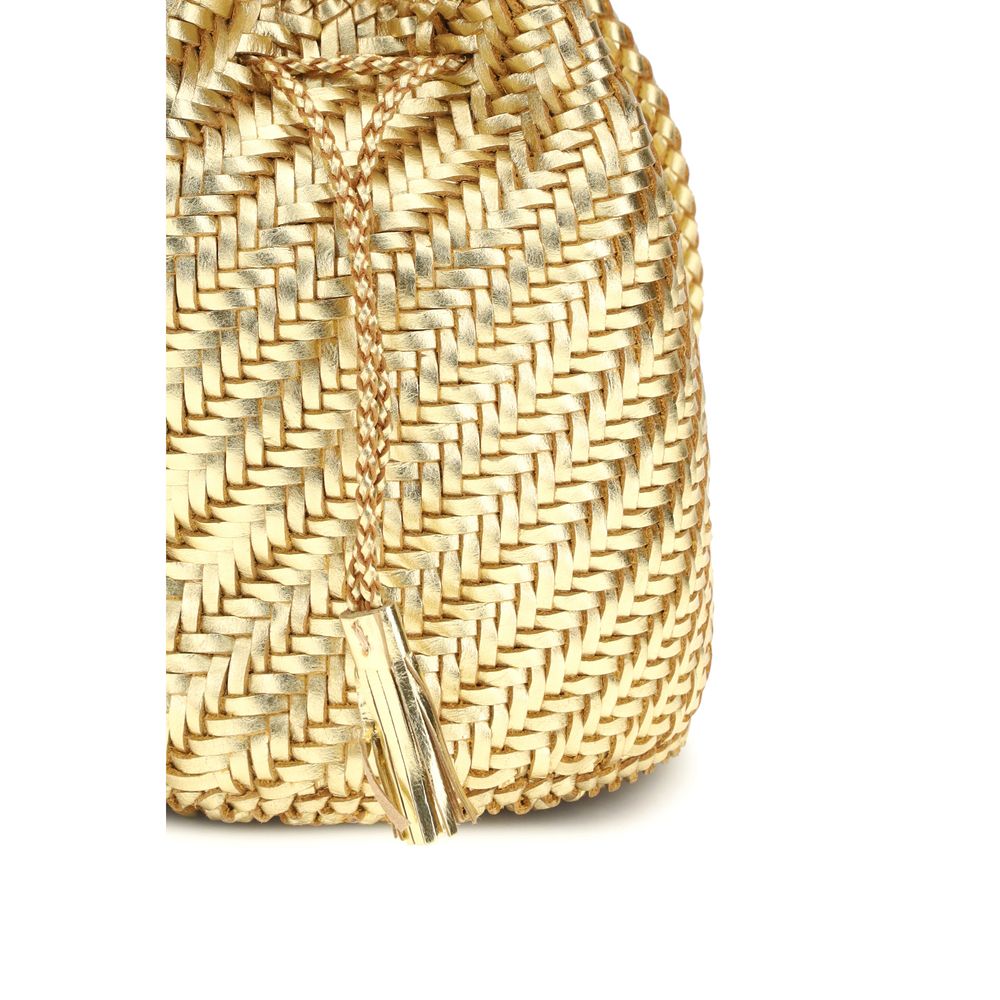 Gold Buffalo Leather Backet Bag