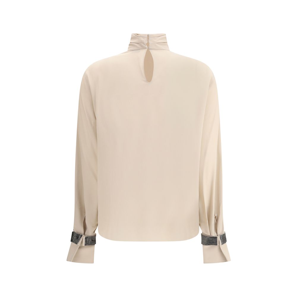 Beige Silk Blouse