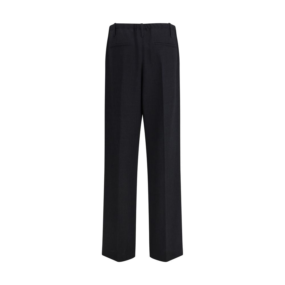 Black Fleece Wool Casual Pants