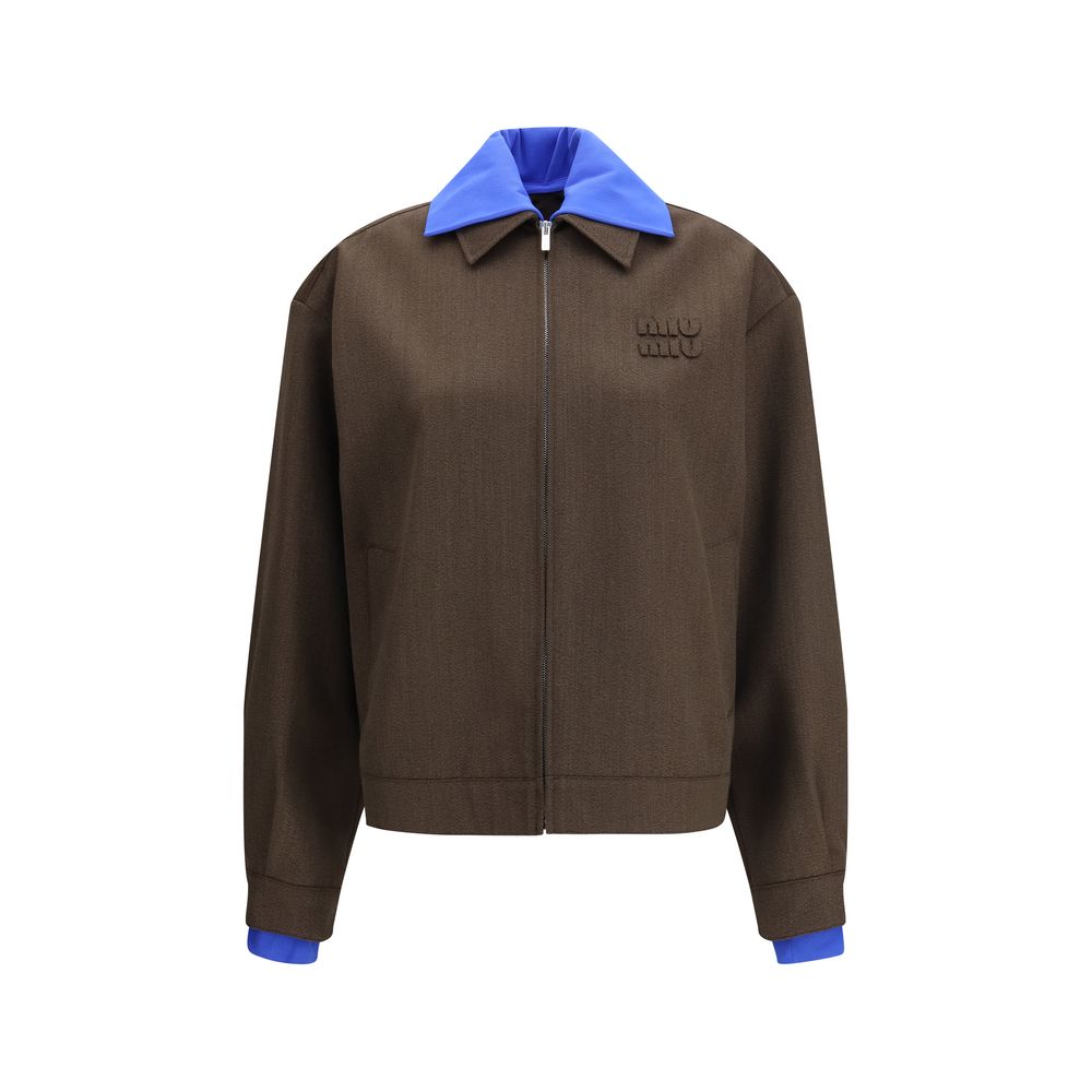 Brown Fleece Wool Bomber