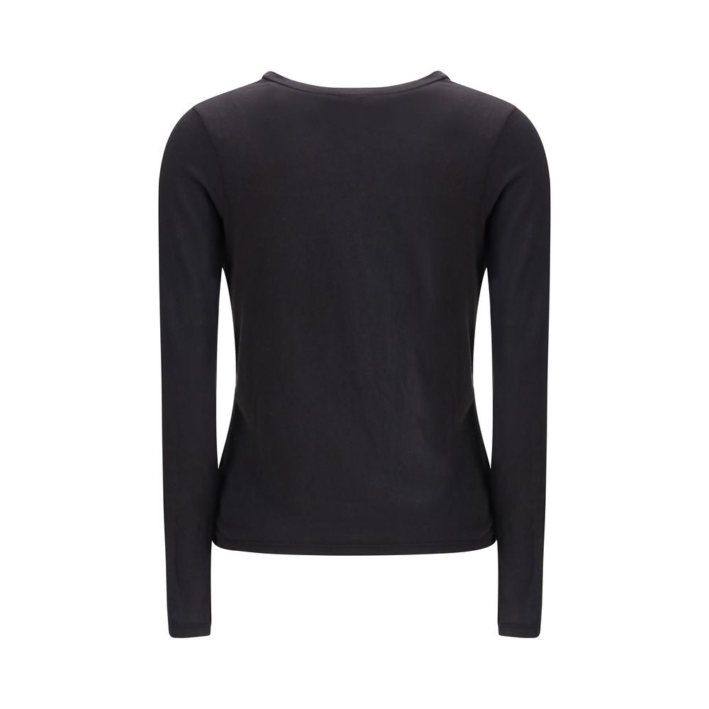 Black Cotton Long Sleeve T-Shirt