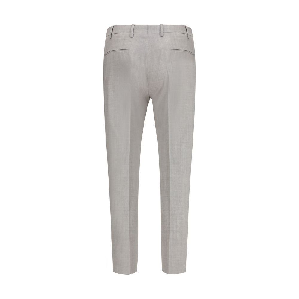 Gray Fleece Wool Dress Pants