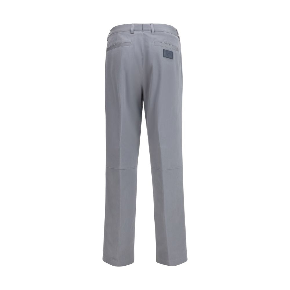 Gray Cotton Casual Pants