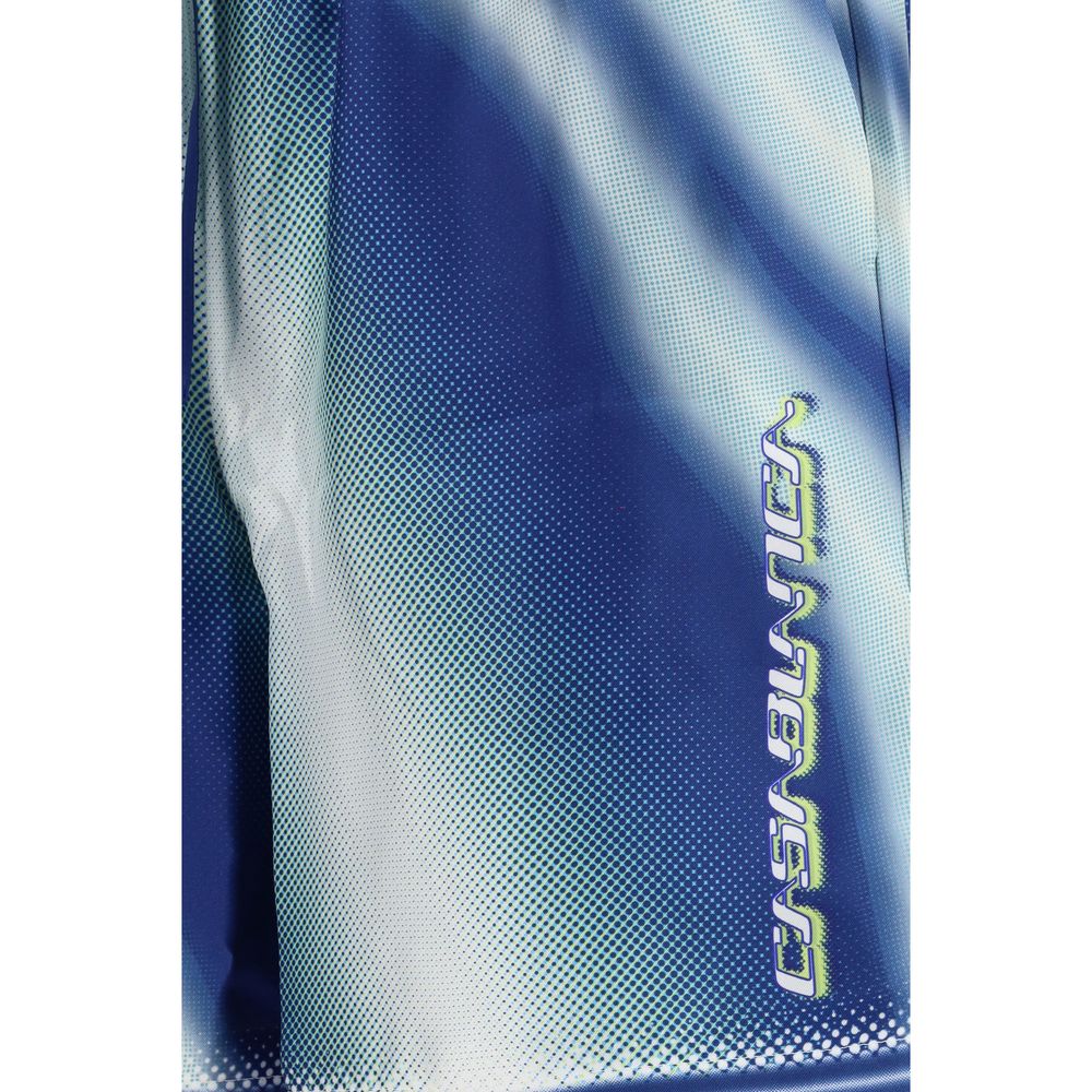 Blue Silk Bermuda Shorts