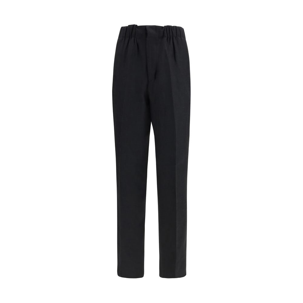 Black Viscose Casual Pants
