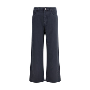 Blue Cotton Flared Jeans