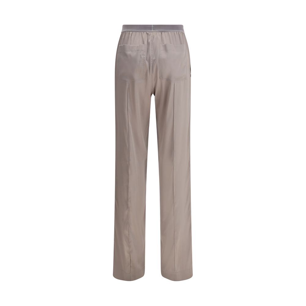 Silver Elastane Casual Pants