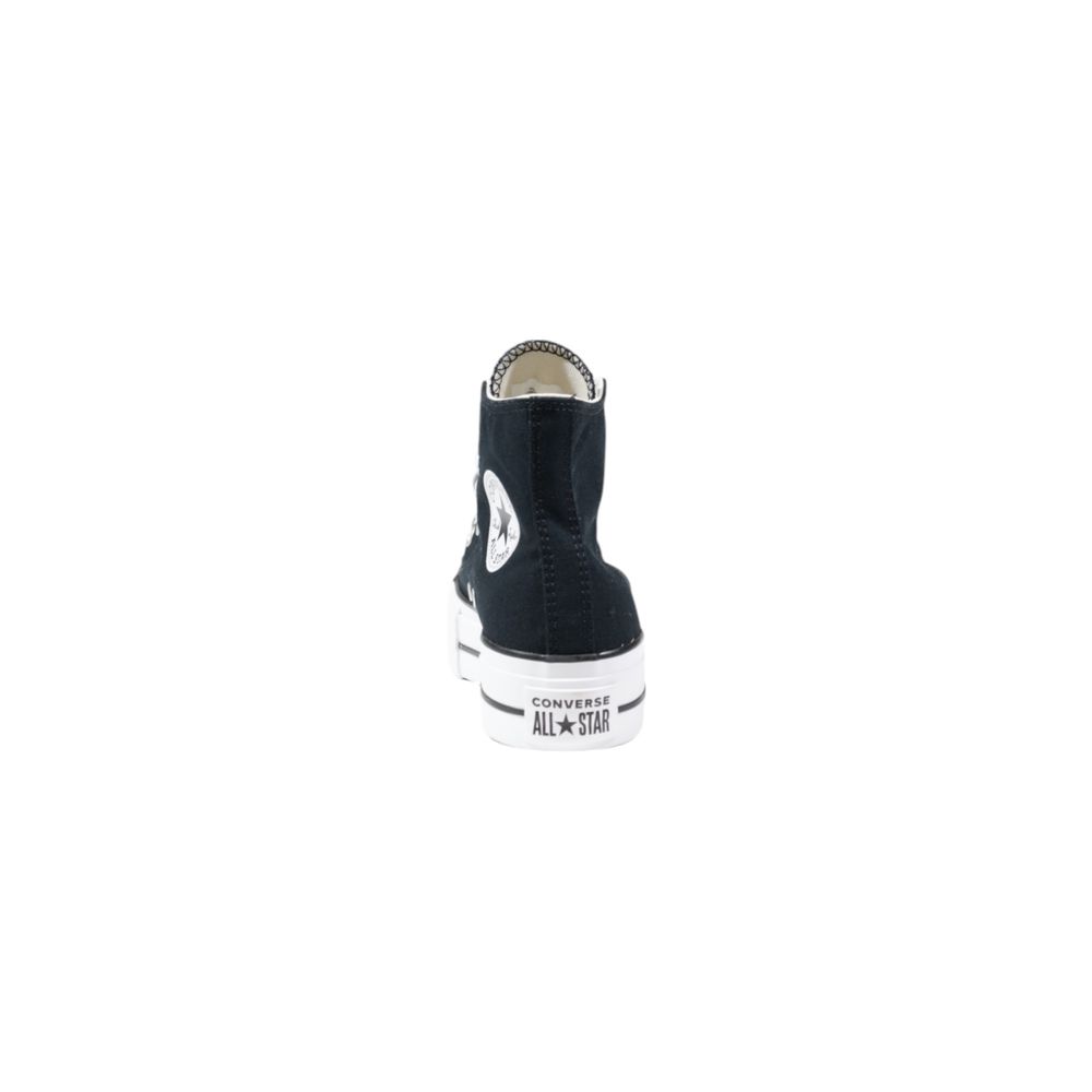 Black Polyester High Top Sneakers