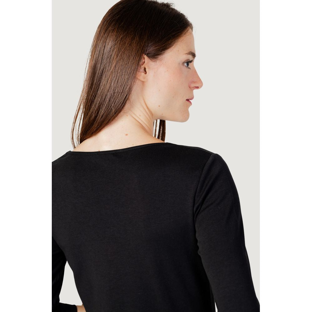 Black Cotton Long Sleeve T-Shirt