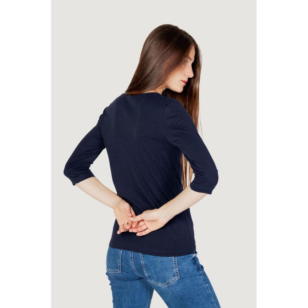 Blue Cotton Long Sleeve T-Shirt