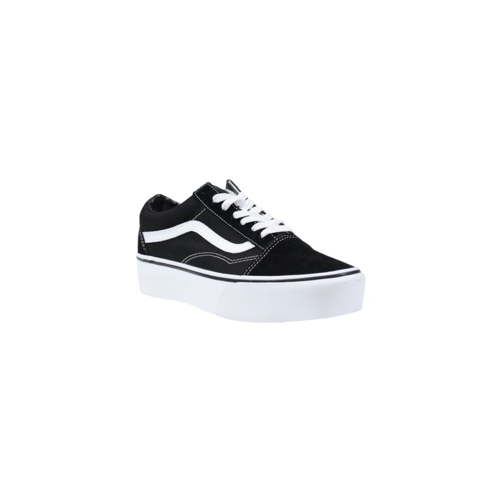 Black And White Fabric Platform Sneakers