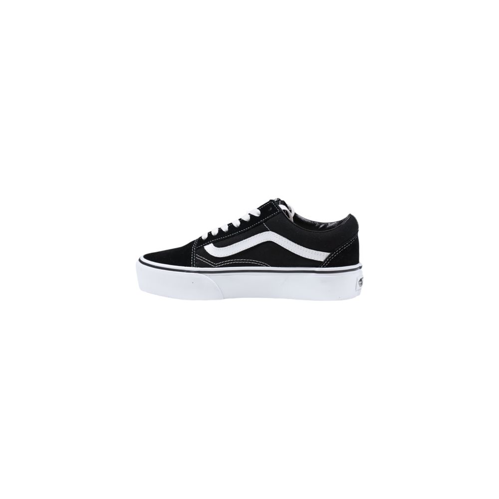 Black And White Fabric Platform Sneakers