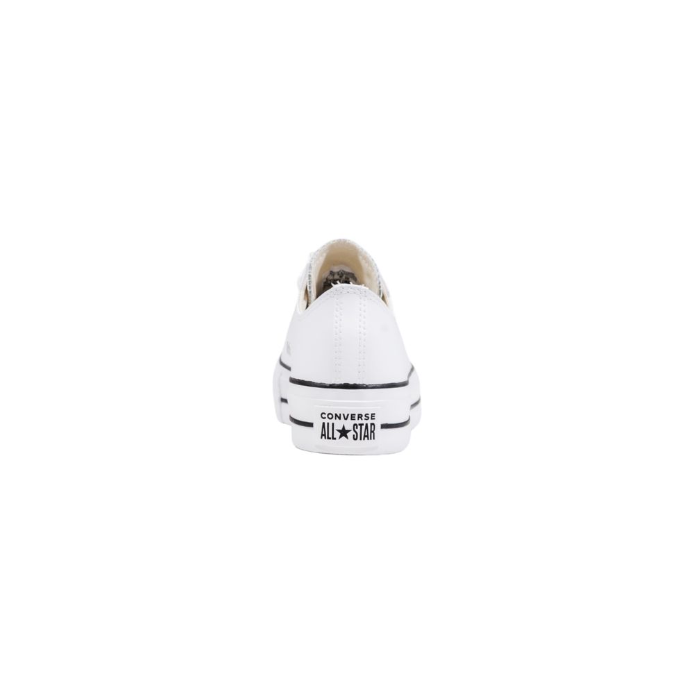 White Leather Platform Sneakers