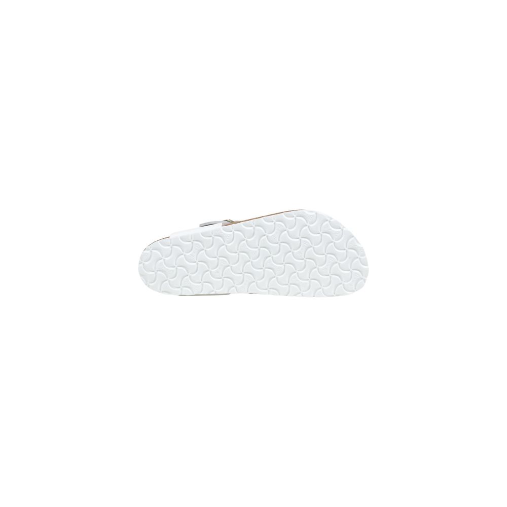 White Leather Flat Sandals