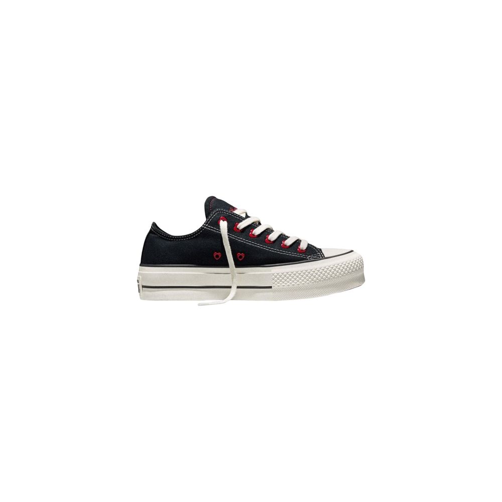 Black Fabric Platform Sneakers