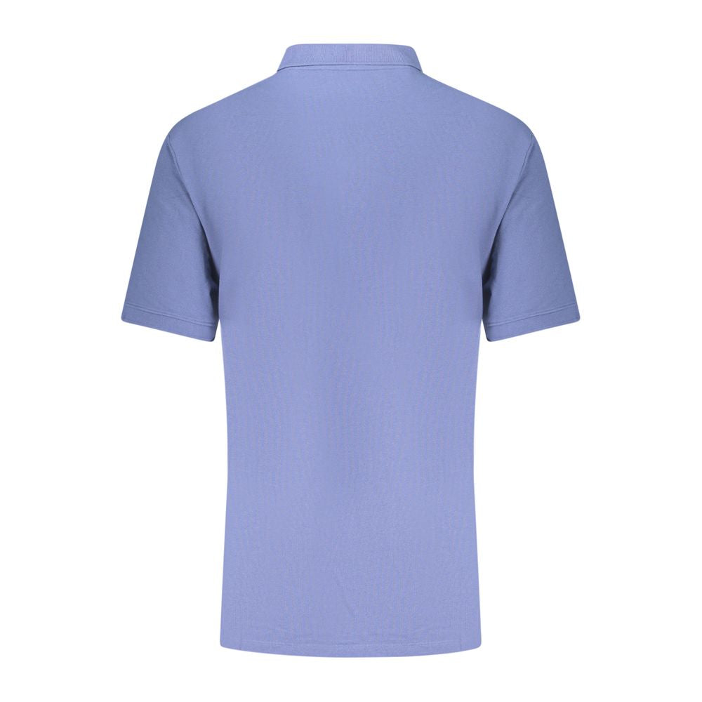 Blue Cotton Men Polo