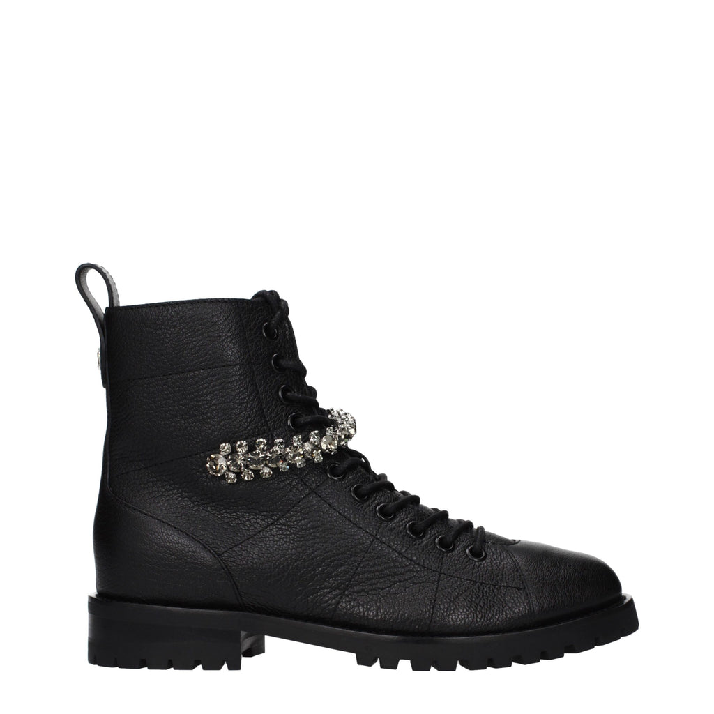 Black Leather Ankle Boots