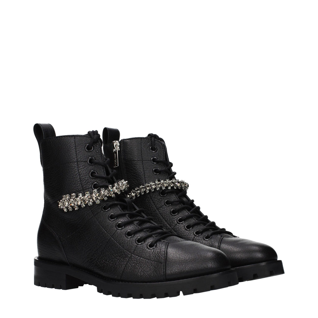 Black Leather Ankle Boots