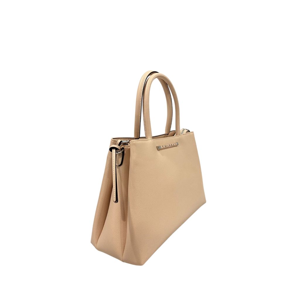 Pink Polyurethane Women Handbag