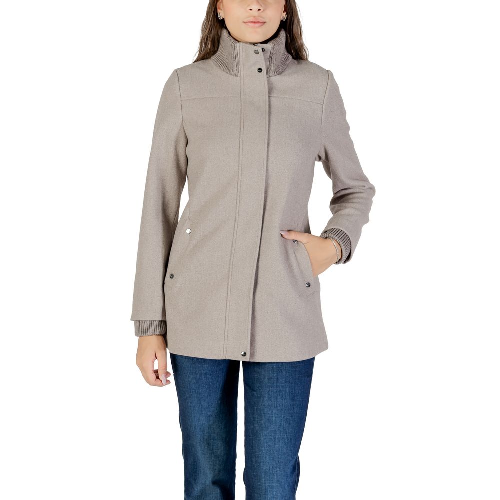 Gray Polyester Coat